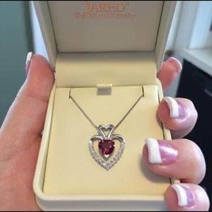 Ruby & Diamond Heart Necklace